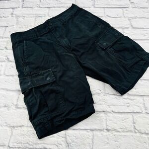 Levi Strauss & Co Mens Black Ripstop Cargo Shorts Size 30 Utility Multi Pocket